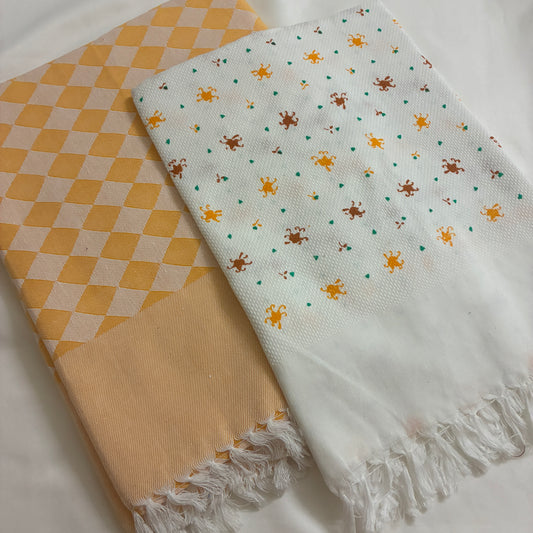 Cotton Single Blanket with Free Towel