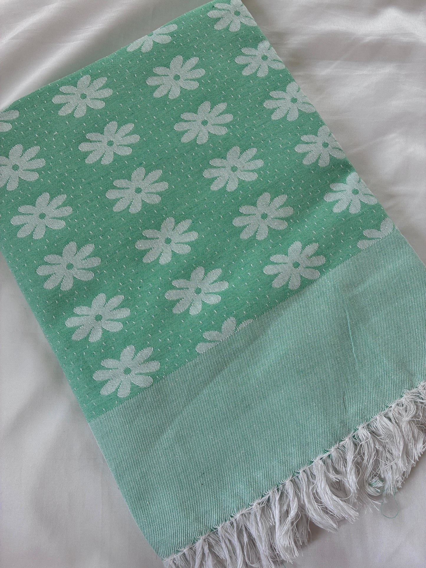Sea Green Floral Single Size Blanket / Throw