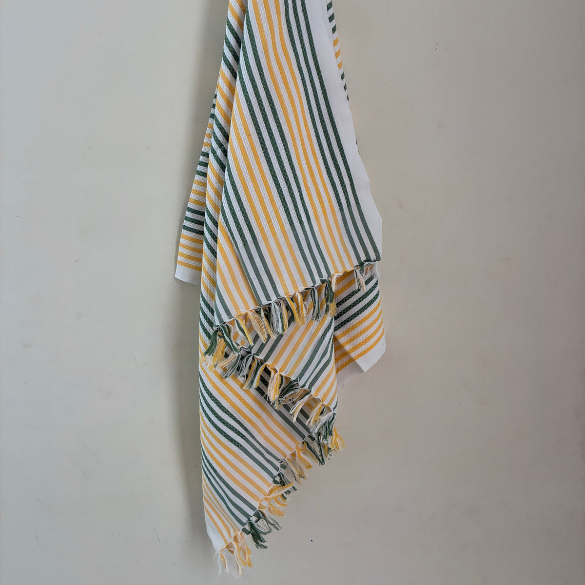 Orange with green Cotton Bath Towels