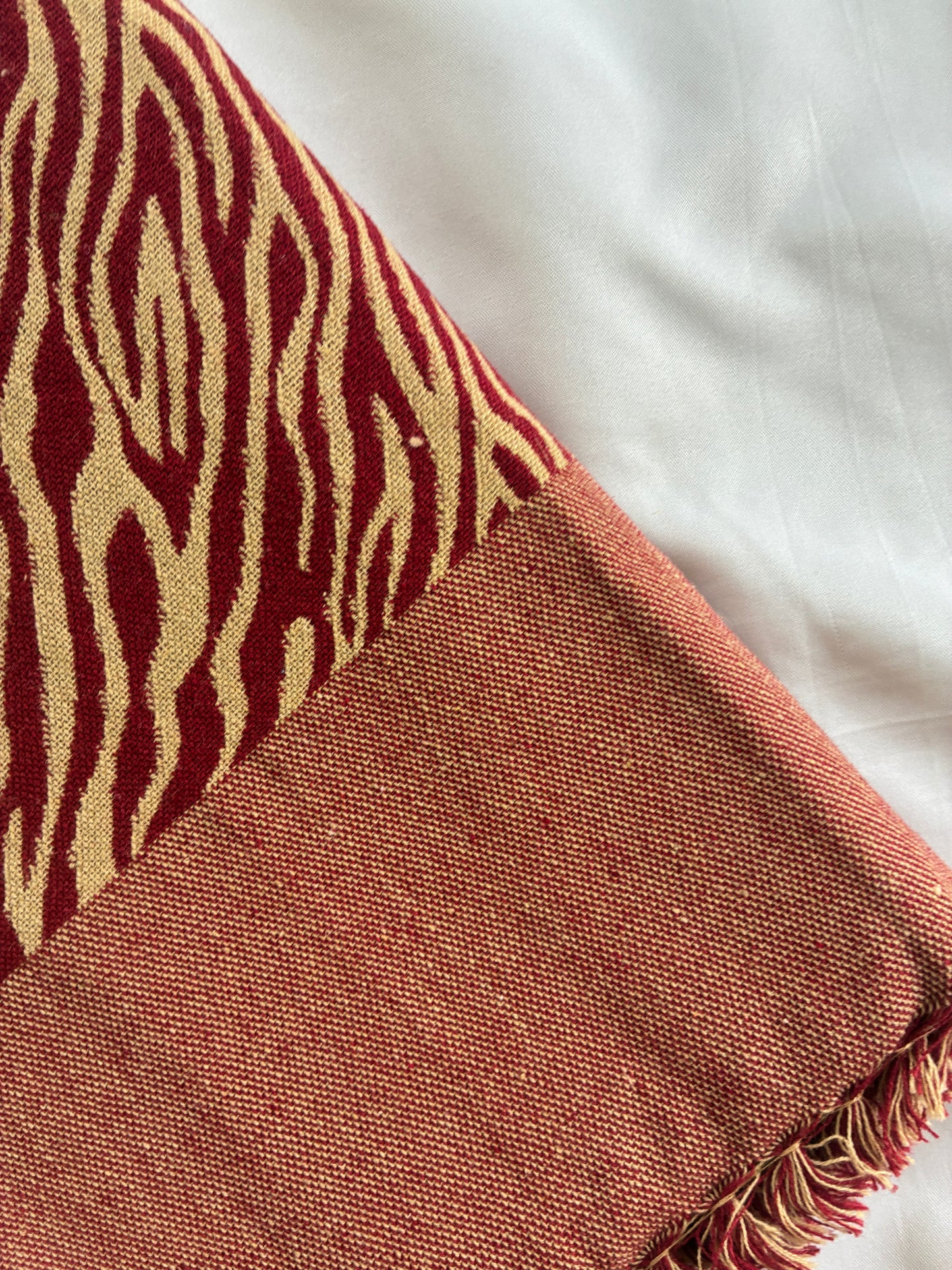 Thick Red Cotton Blanket / Throw