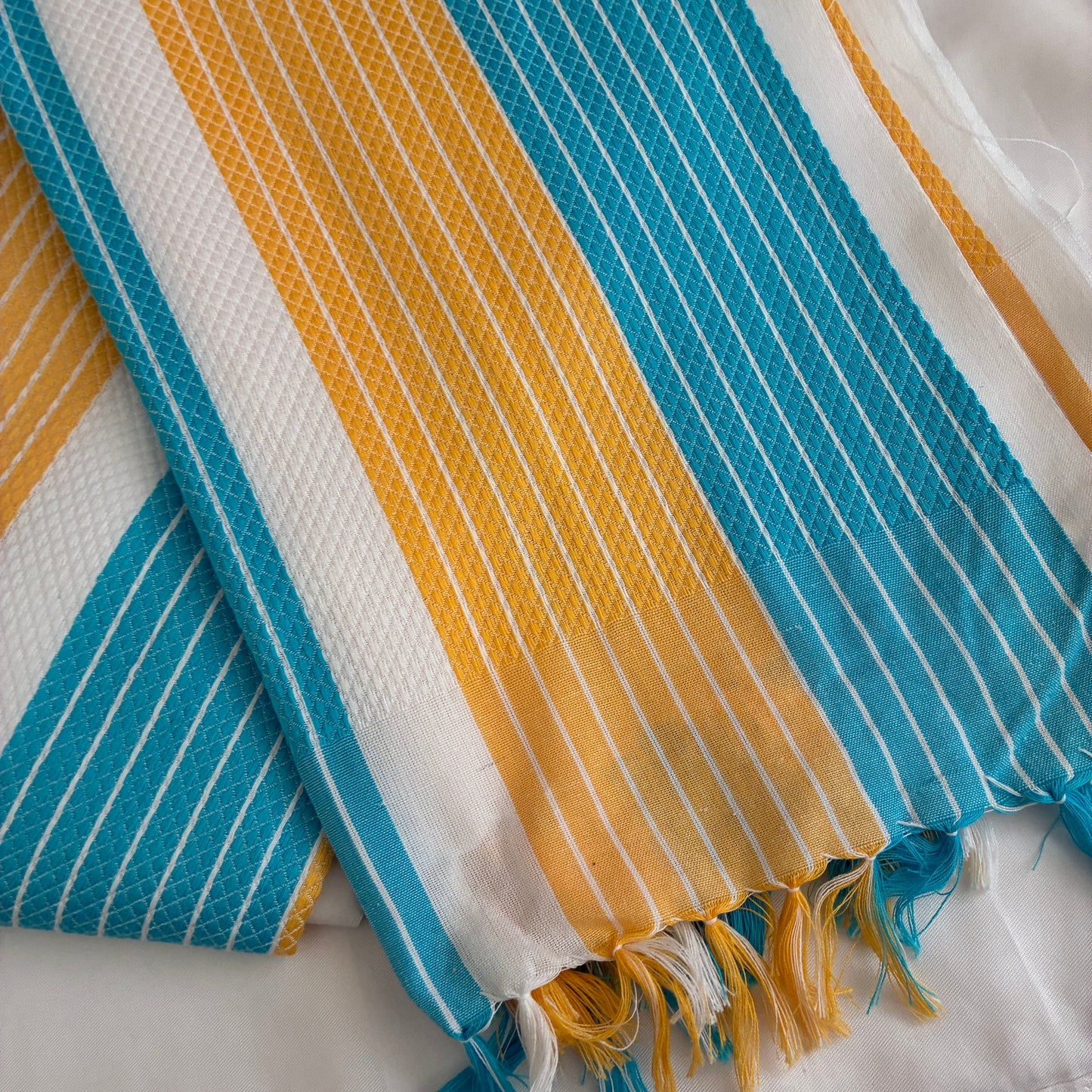 Blue Stripes Extra Long Cotton Bath Towel
