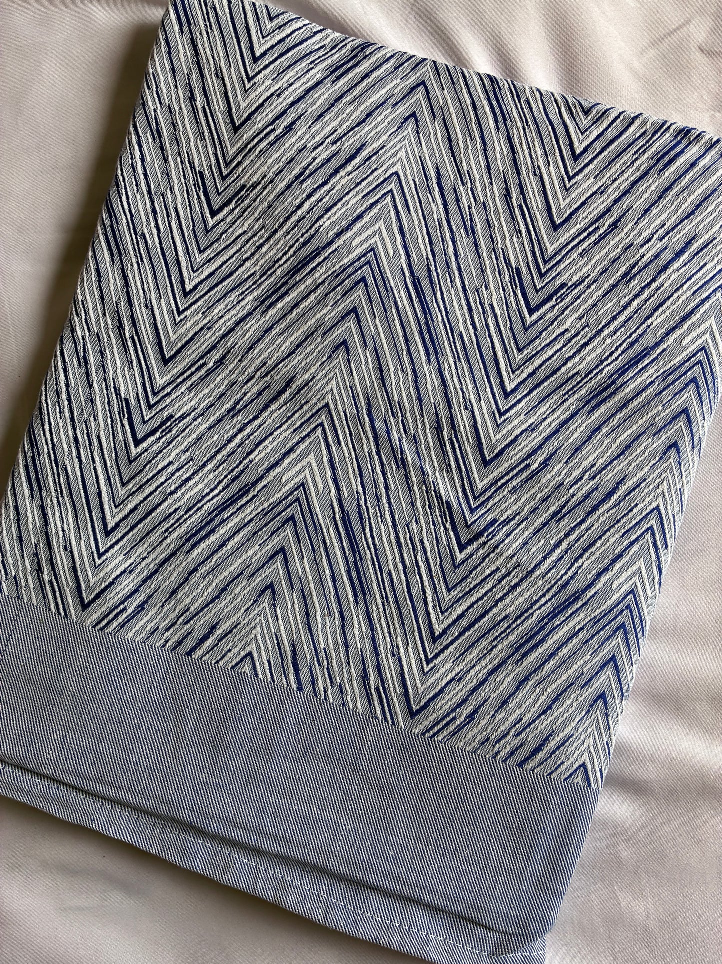 Navy Blue Dual Tone Cotton  Blanket/ Throw