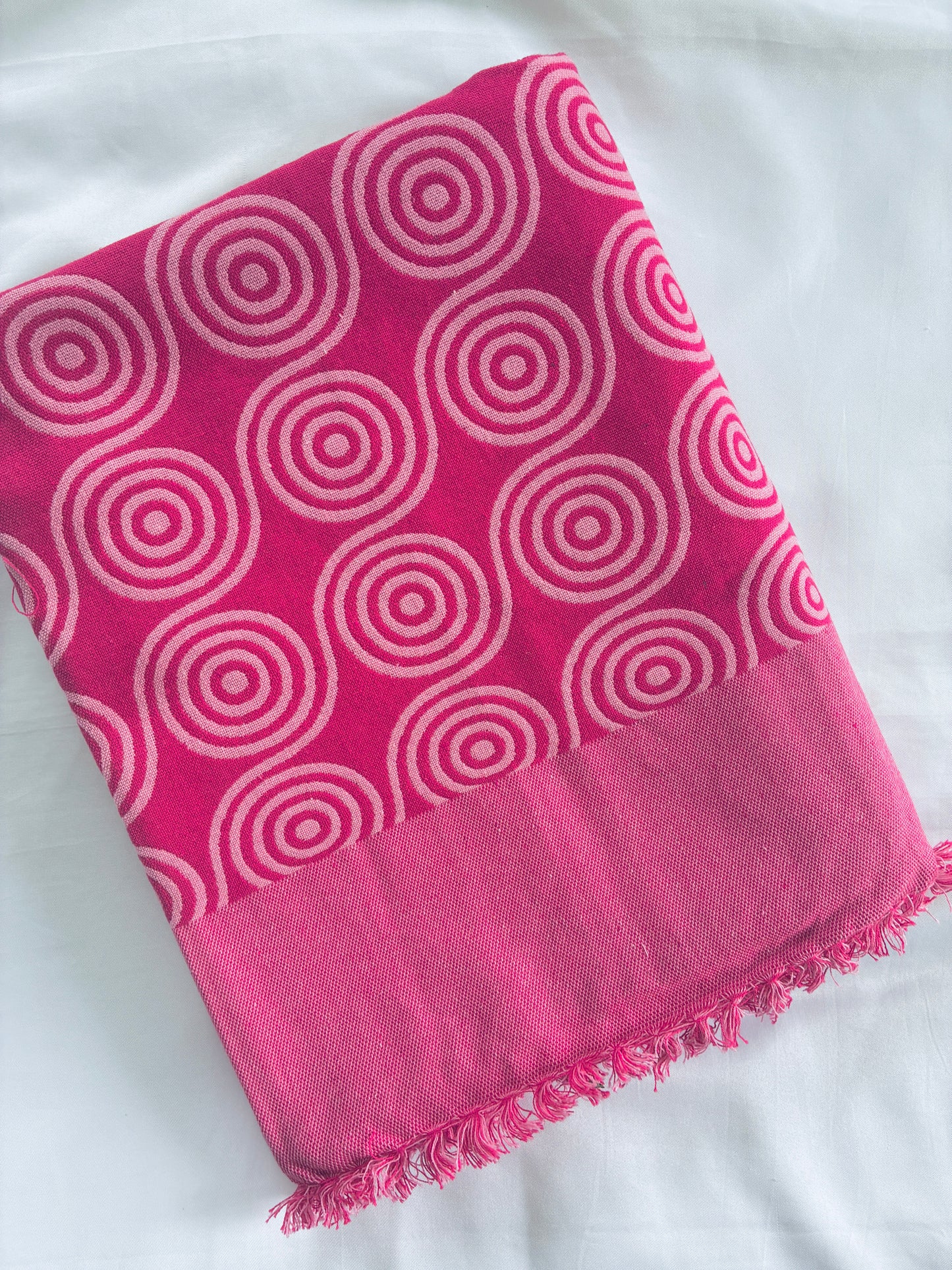 Thick Pink Cotton Blanket / Throw