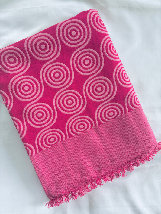 Thick Pink Cotton Blanket / Throw