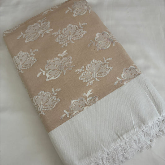 Blush Bloom Double Size Cotton Blanket