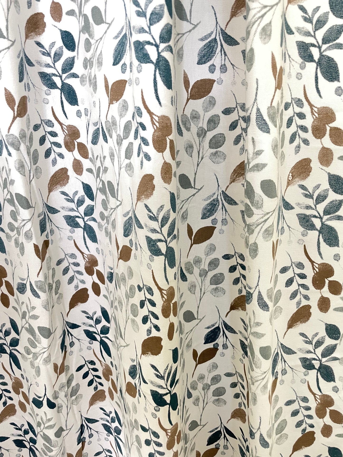 Leaf Print Cotton Curtains