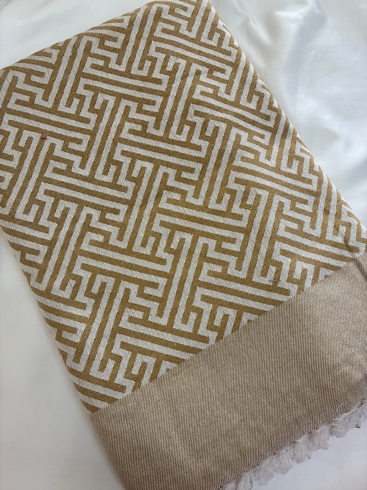 Brown Lines Double Size Cotton Blanket