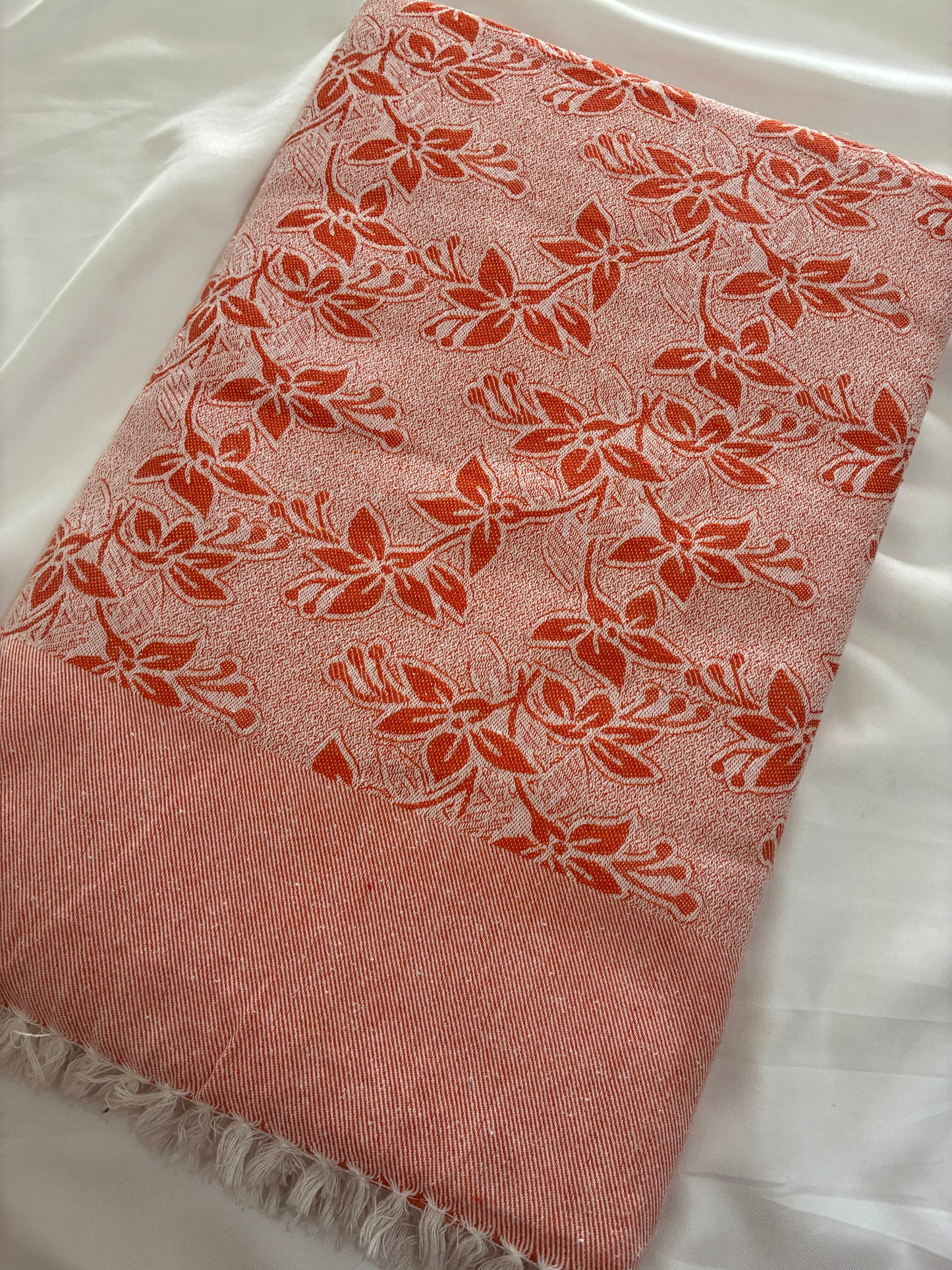 Orange Double Size Cotton Blanket