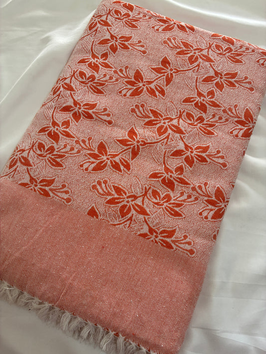 Orange Double Size Cotton Blanket
