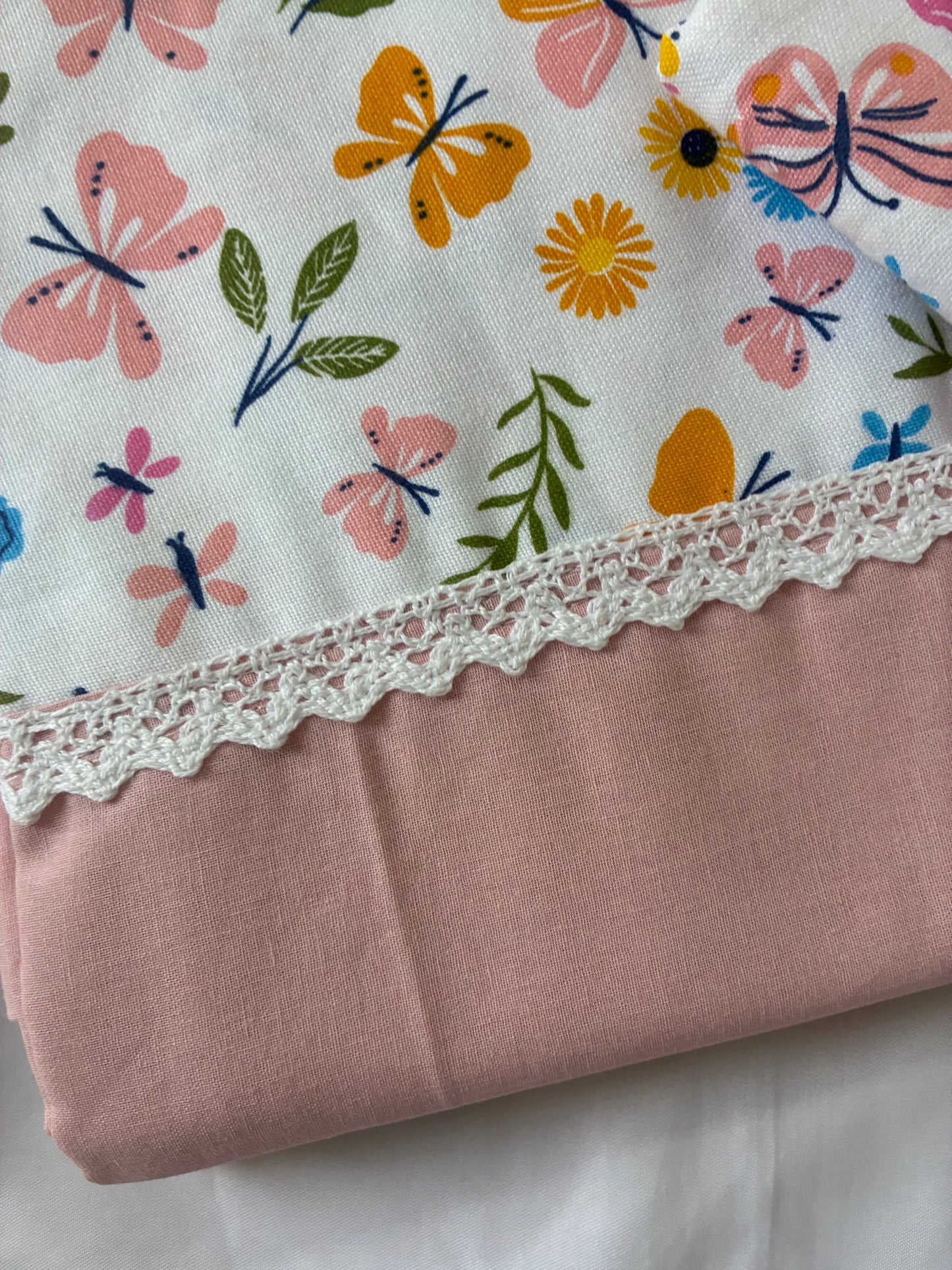 Butterfly Lace King Size Cotton Bedspread 100x110 in