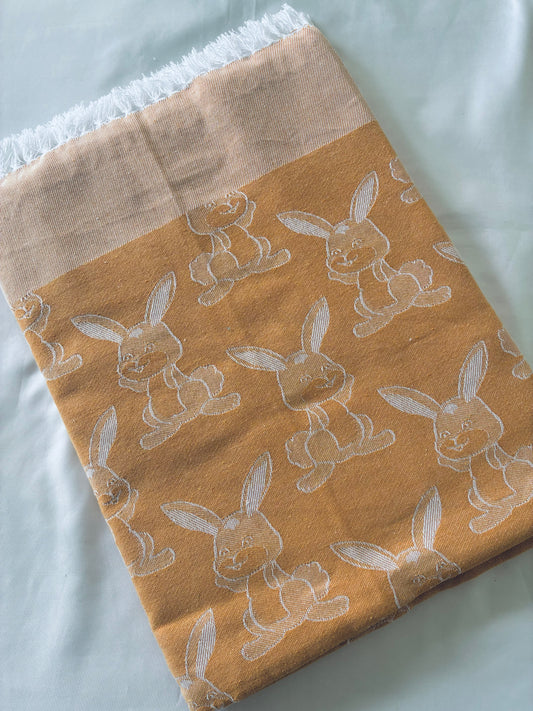 Yellow Rabbit Blanket/ Throw