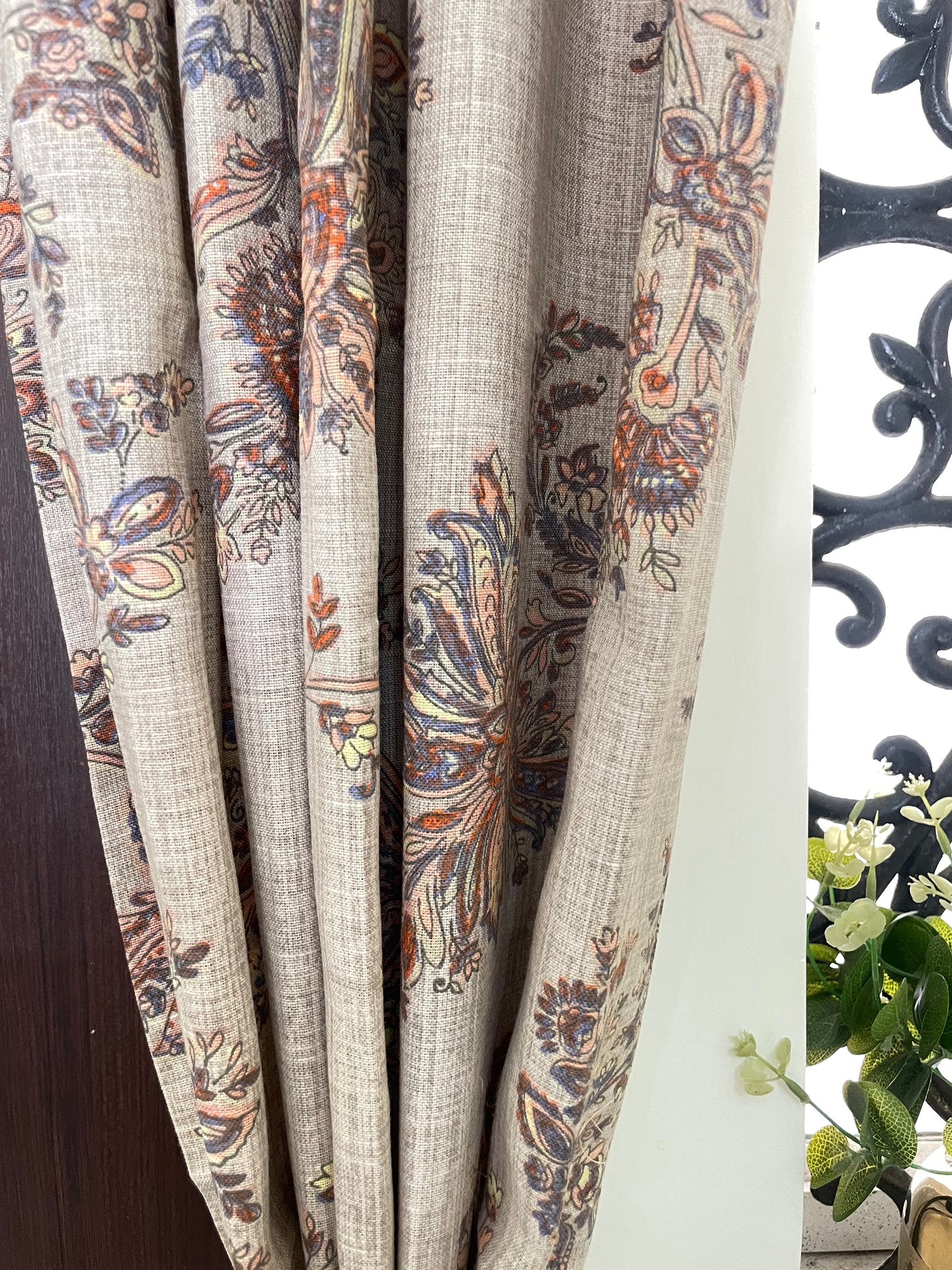 Floral Print Cotton Curtains