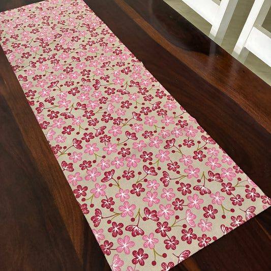 Pink Floral Table Runner 3 ft long