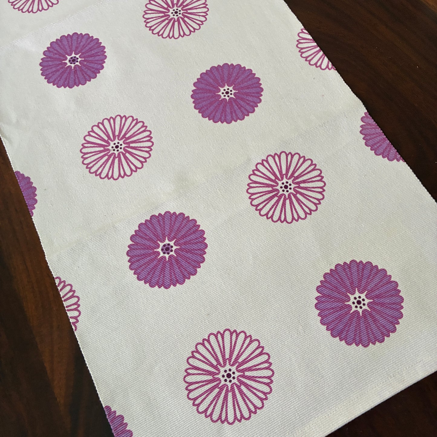 Purple Daisy Table Runner 3 ft long