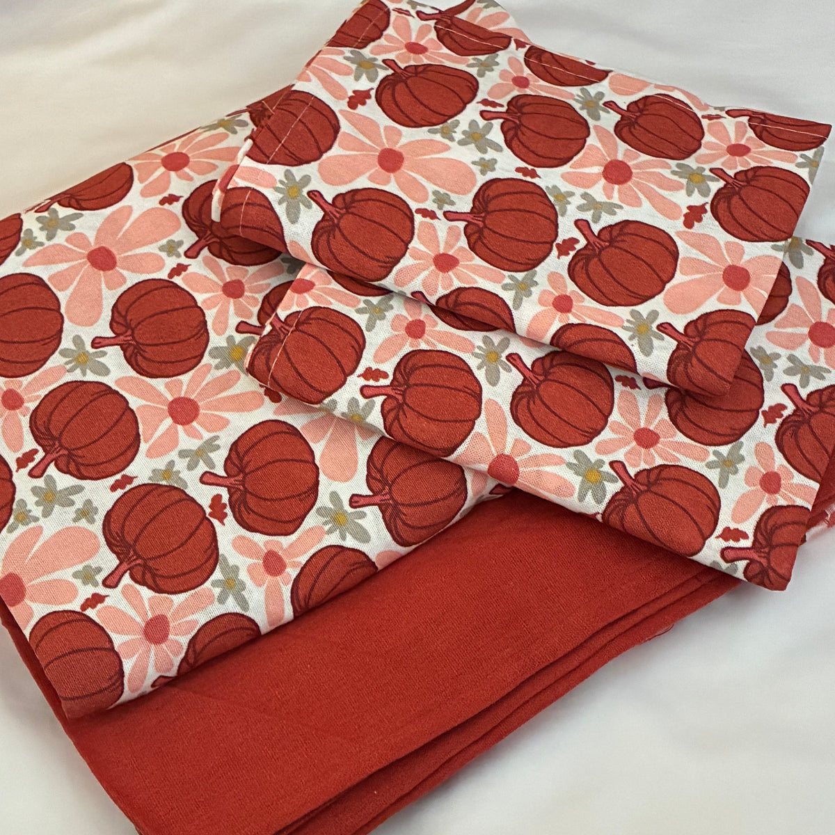 Pumpkin Print King Size Cotton Bedspread 100x110 in