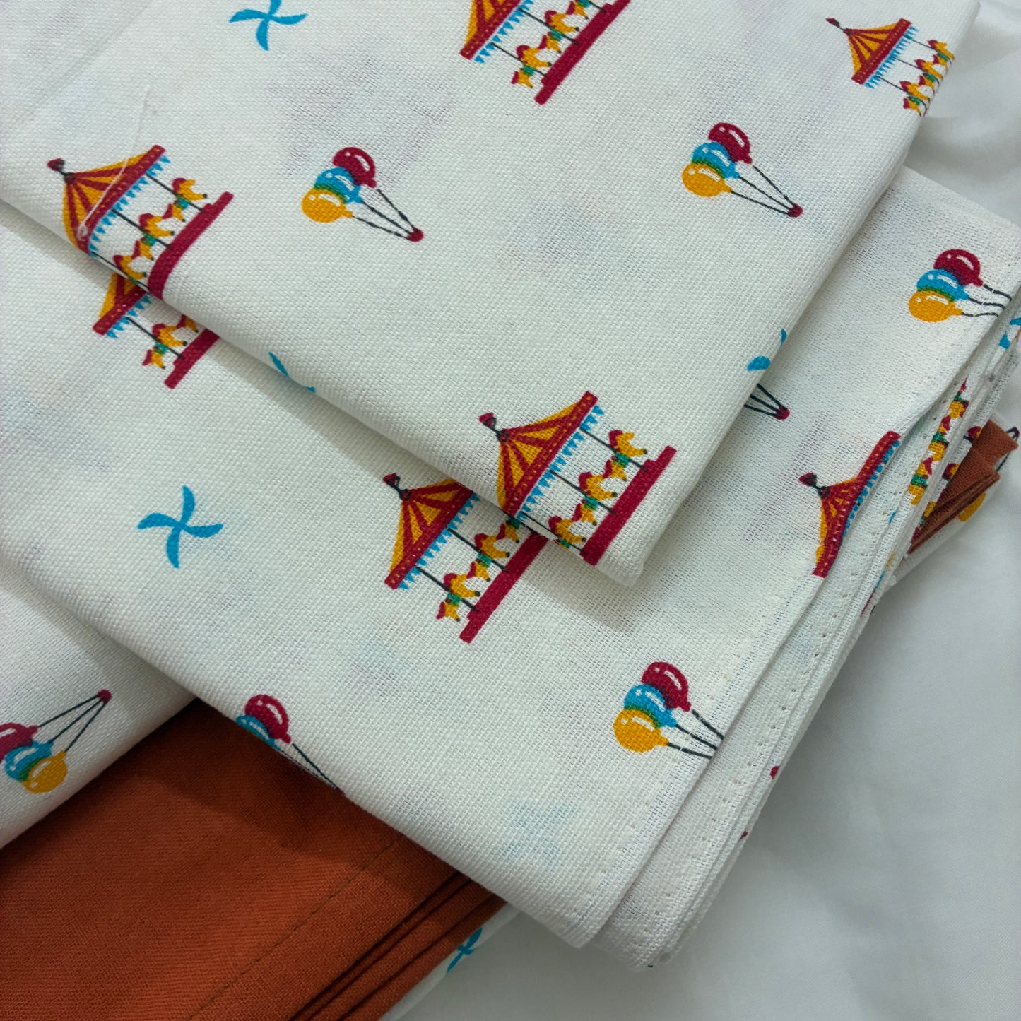 Christmas Print King Size Cotton Bedspread 100x110 in