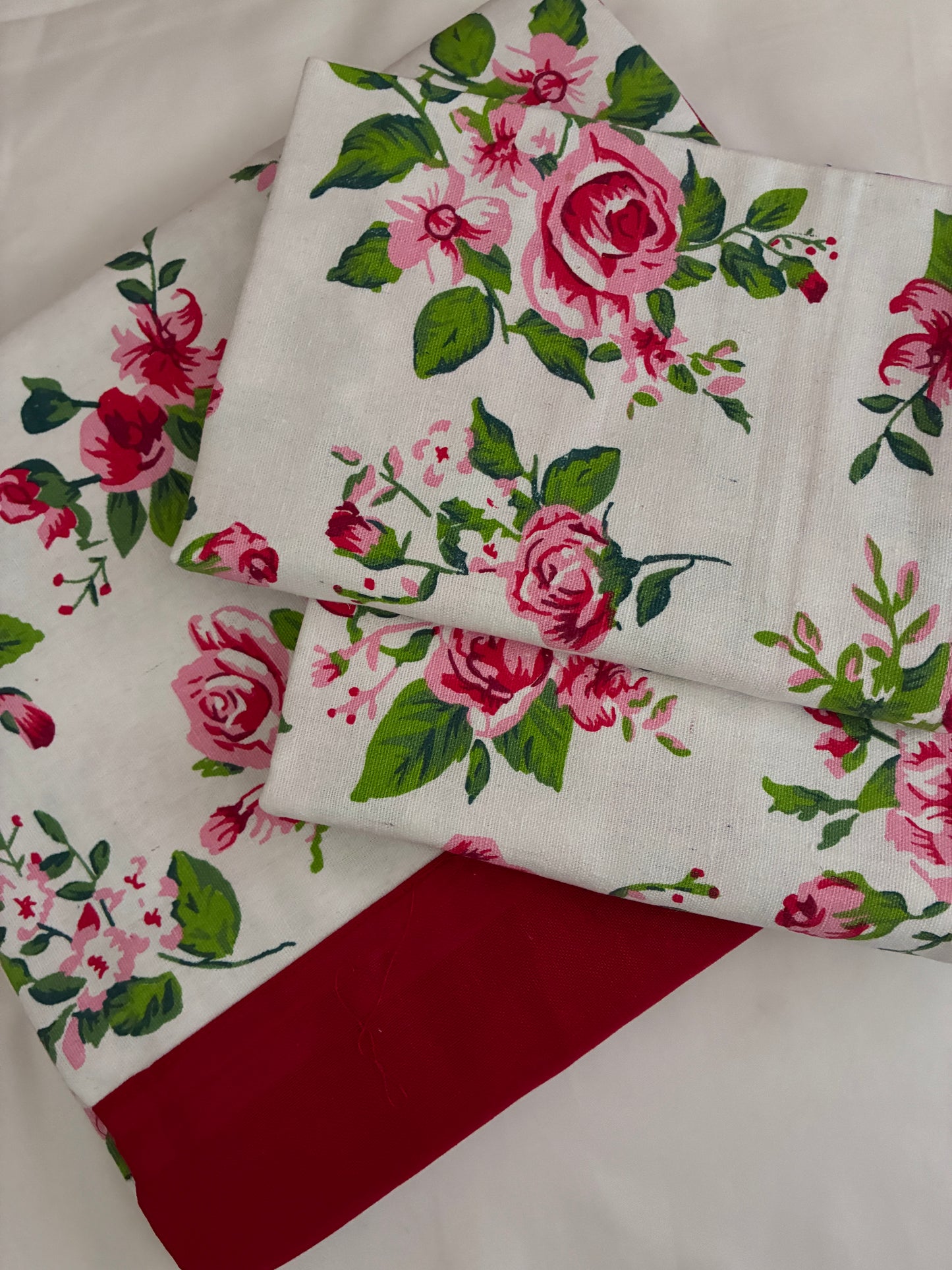 Pink Floral King Size Cotton Bedspread 100x110 inches
