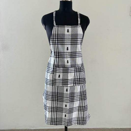 Black & White Checks Cotton Apron