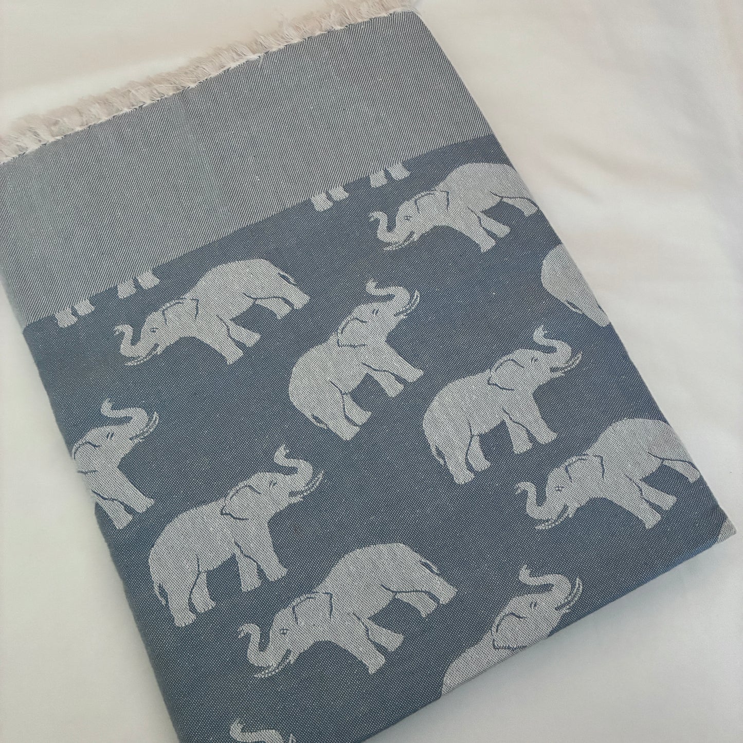 Light Blue Elephant Single Size Blanket / Throw