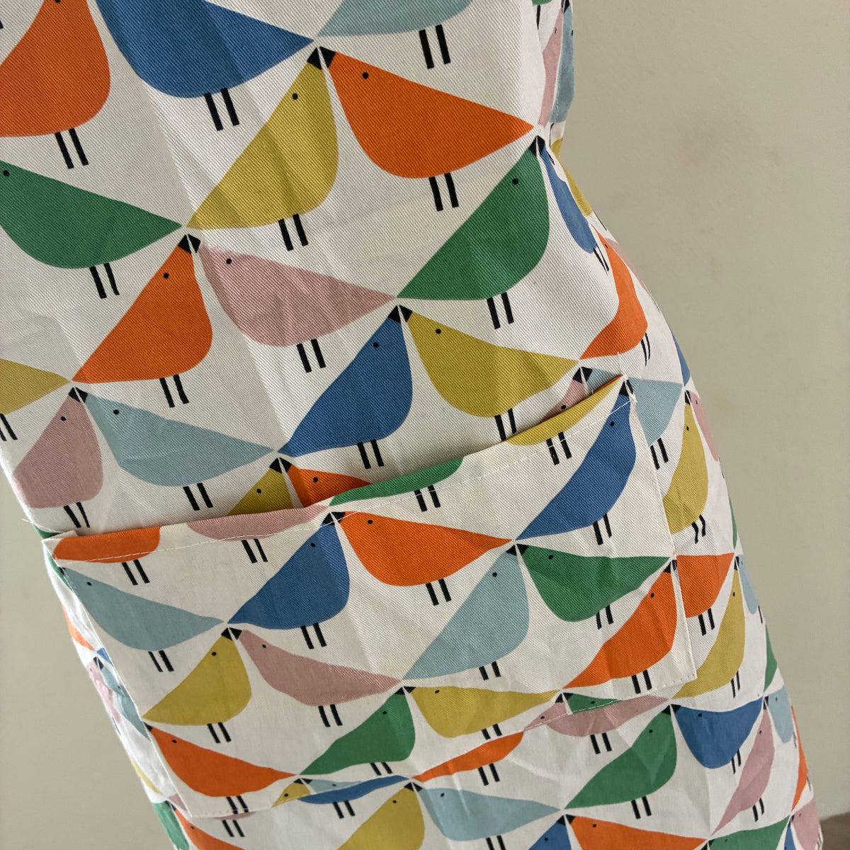 Bird Print Cotton Apron
