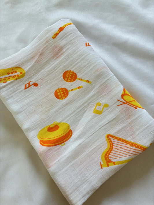 Musical Instruments Muslin Bath Towel