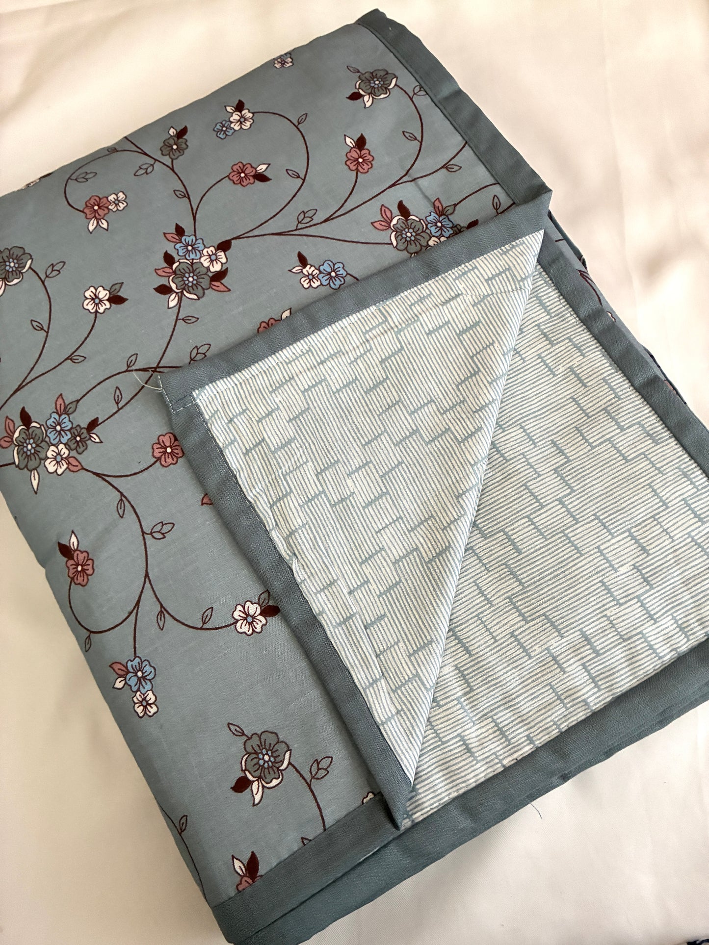 Dusty Blue Reversible Cotton Double Size Dohar