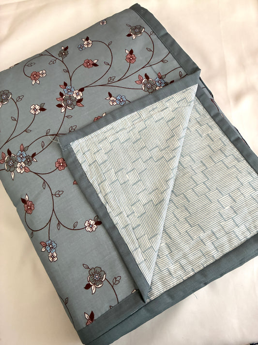 Dusty Blue Reversible Cotton Double Size Dohar