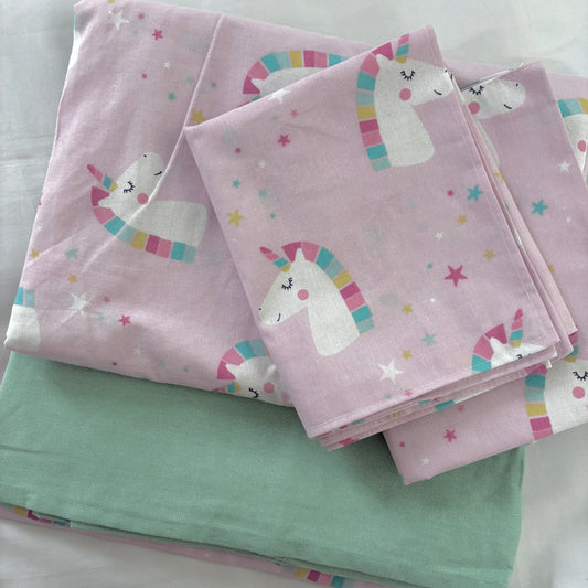 Unicorn King Size Cotton Bedspread 100x110 inches (2 pillow covers)