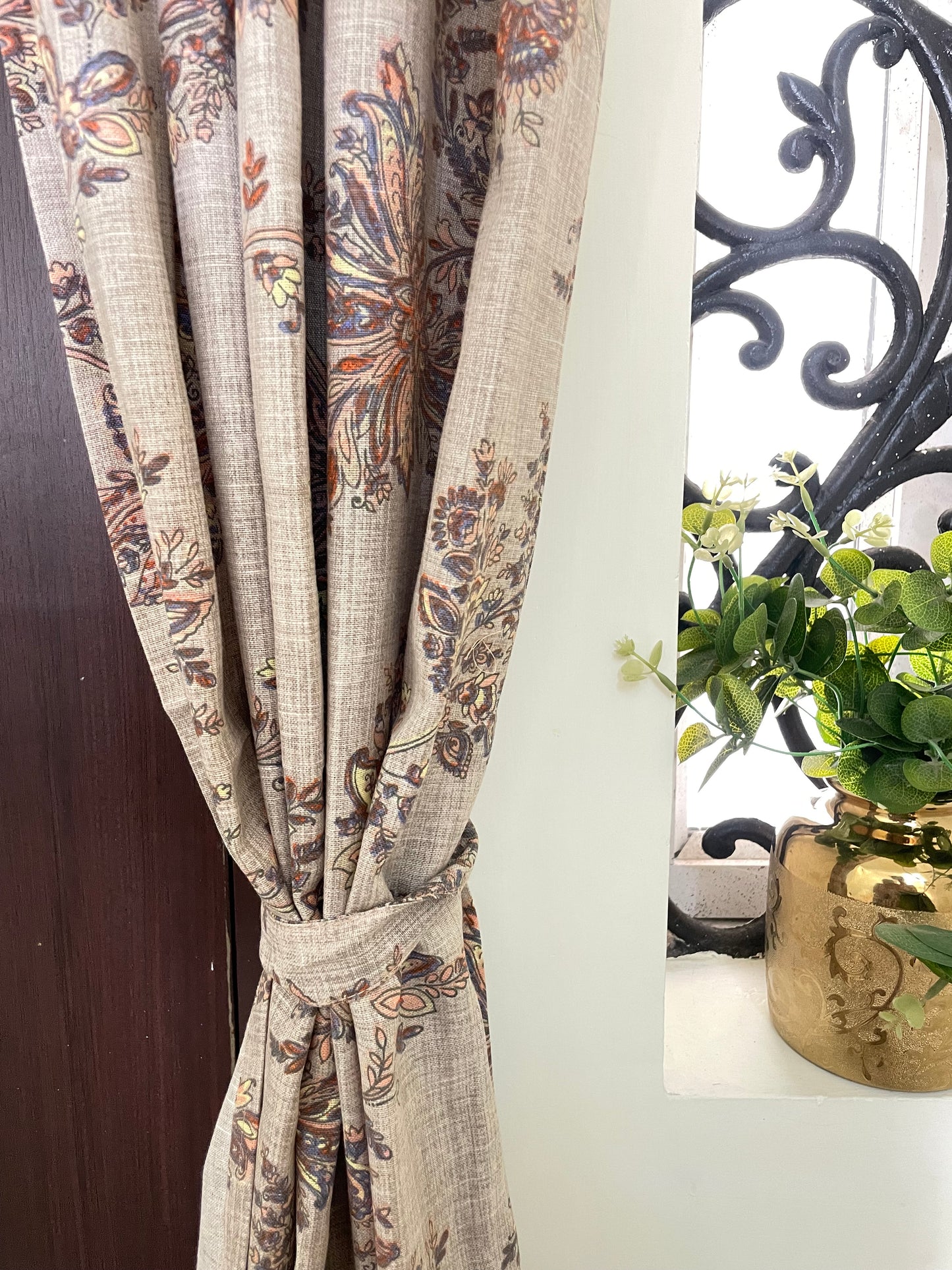 Floral Print Cotton Curtains