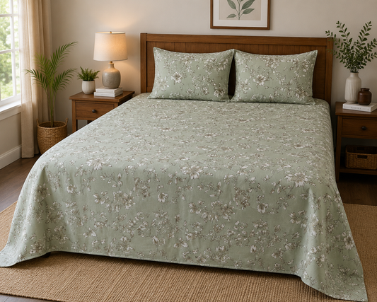 Super King Size Bedspread 120x 120 inches (2 PILLOW COVERS)