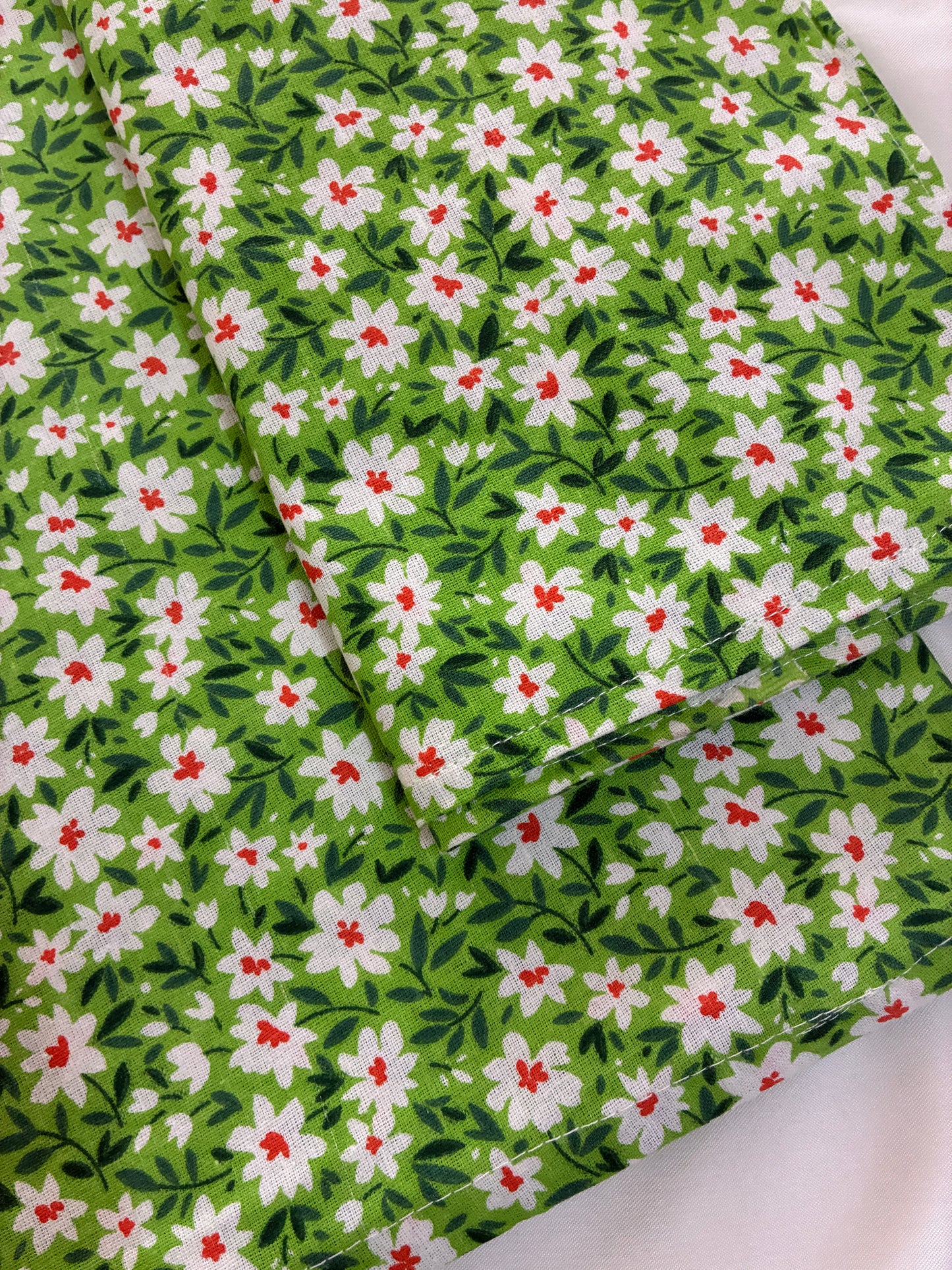 Green Single Size Cotton Bedspread with 1 Pillow Cover 60 x 90 in