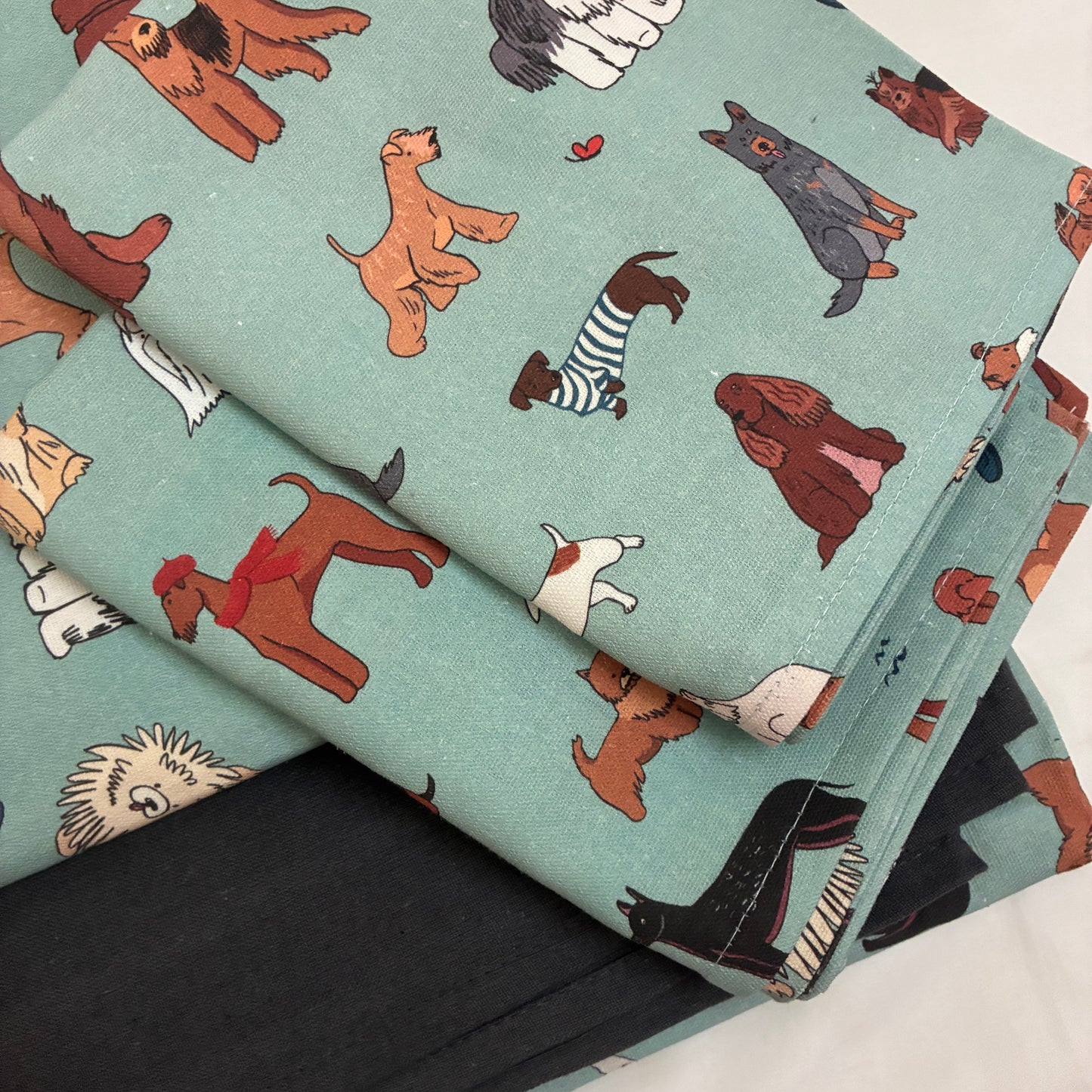 Dog Prints King Size Cotton Bedspread 100x110 in