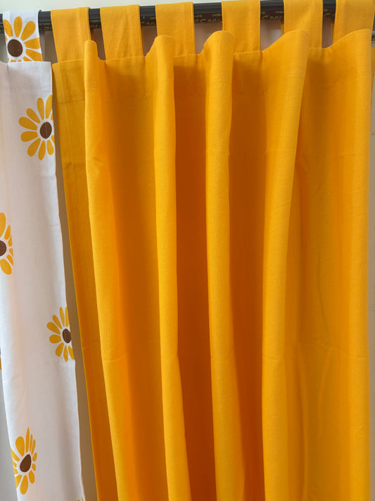 Mango Yellow solid curtain