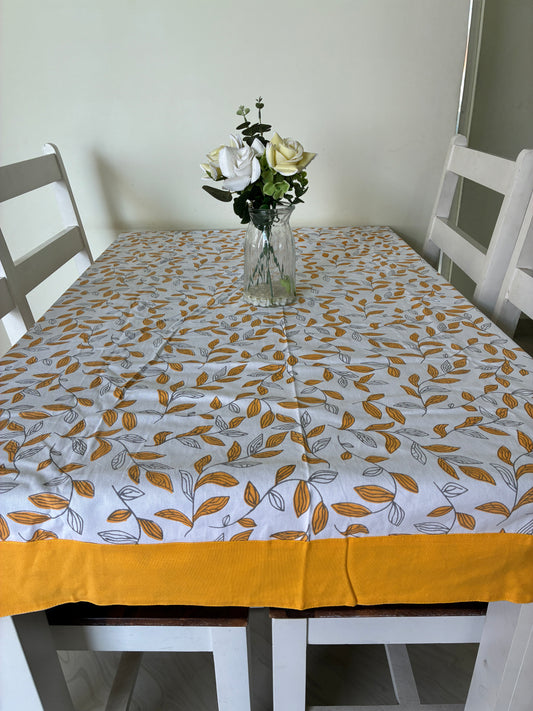 Yellow Leaf 6 Seater Table covers