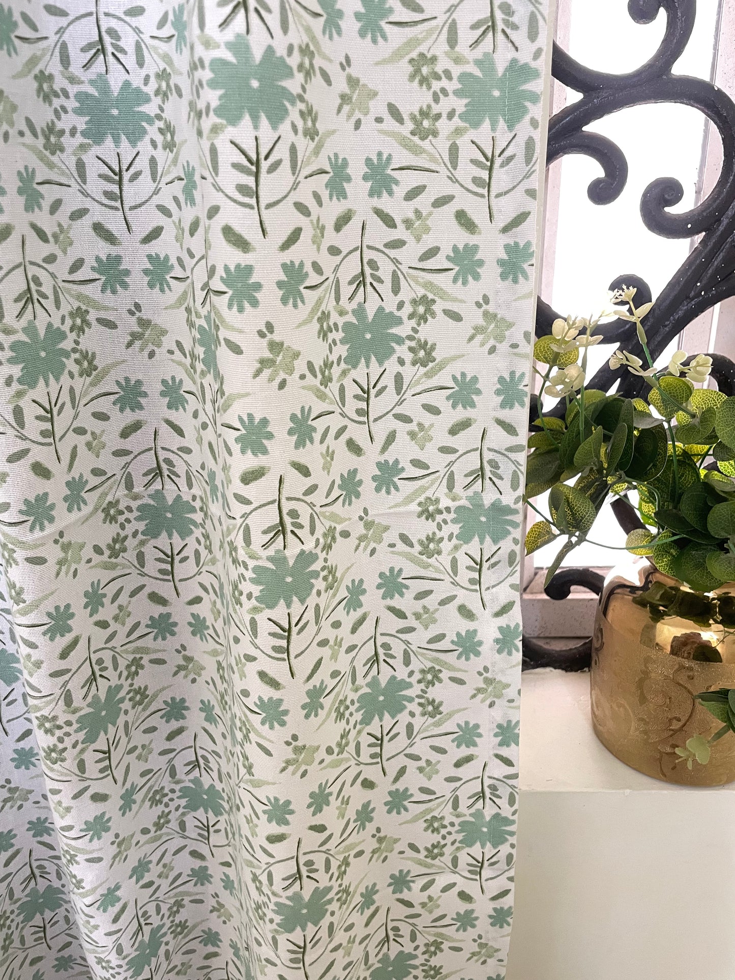 Floral Print Cotton Curtains