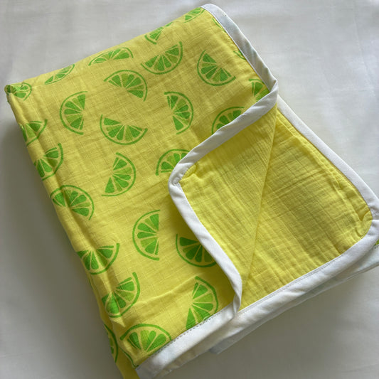 Yellow Lime Muslin Blanket/ Dohar