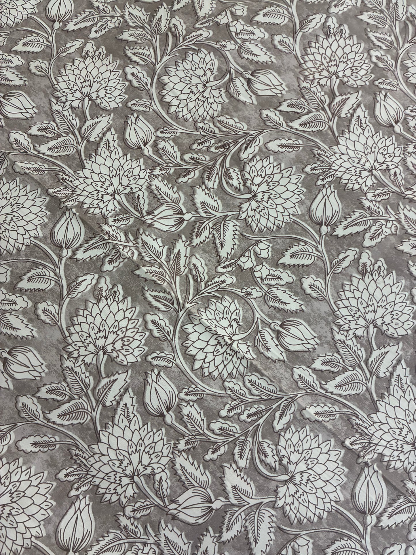 Grey Floral Super King Size Bedspread 120x 120 inches