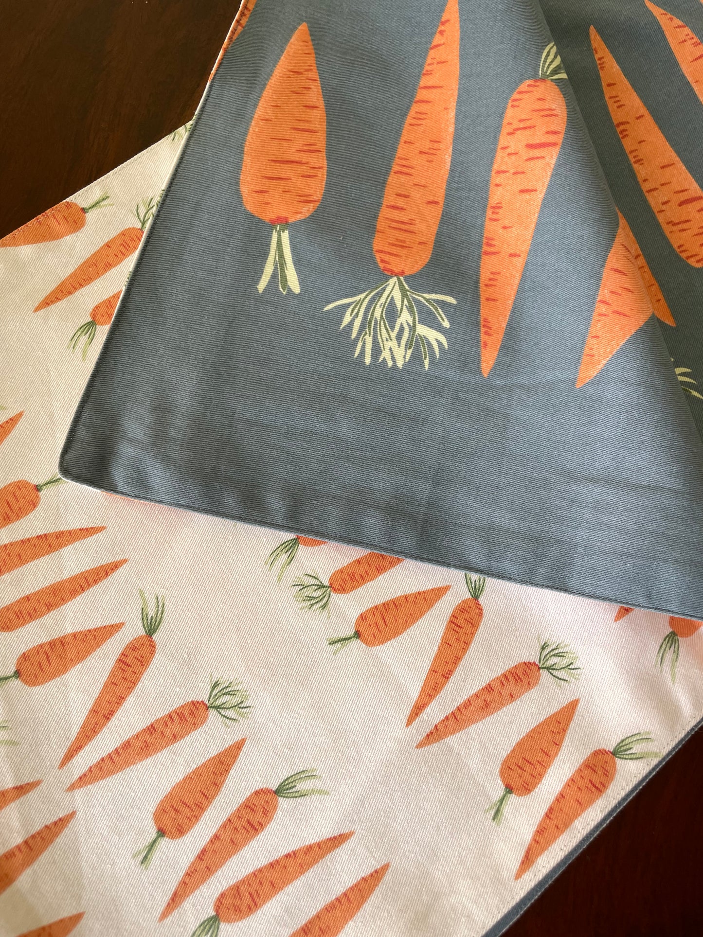 Carrot Reversible Table Runner 7 ft long