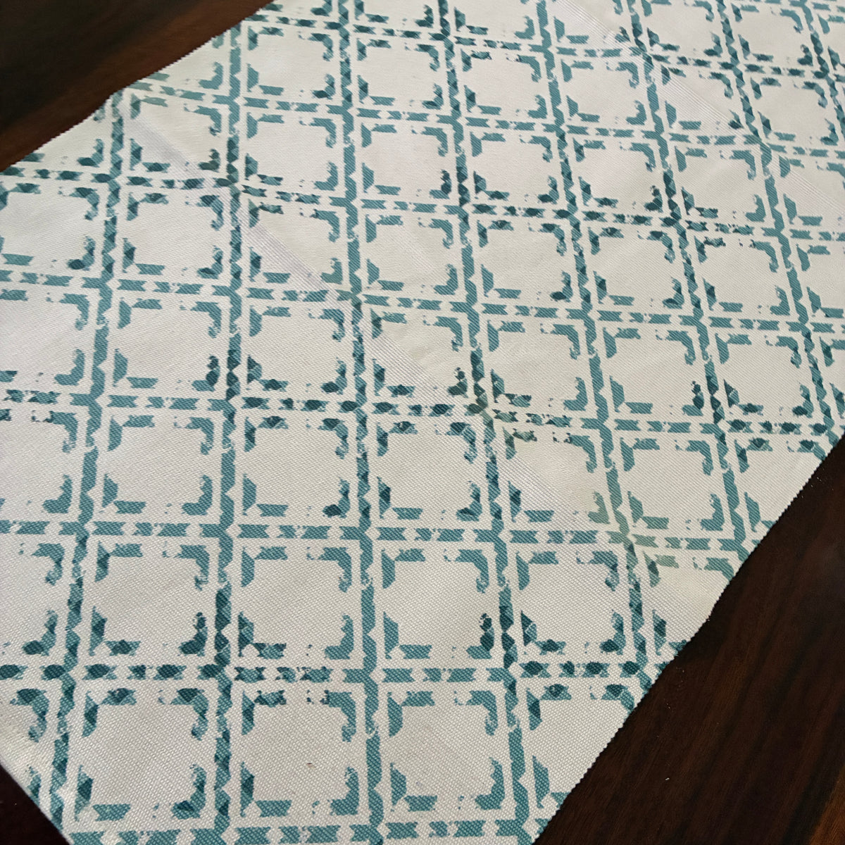 Blue Abstract Table Runner 3 ft long