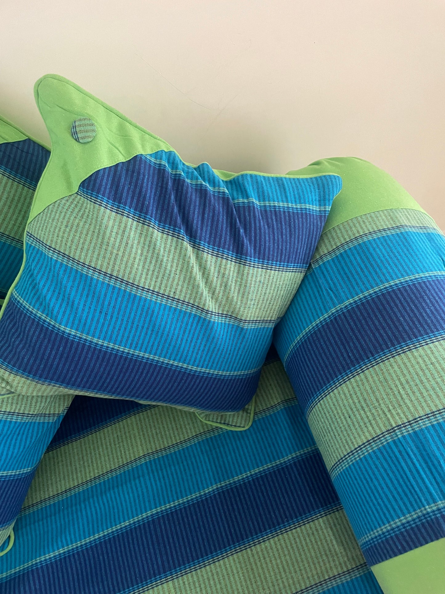 Blue & Green Stripes Diwan Set