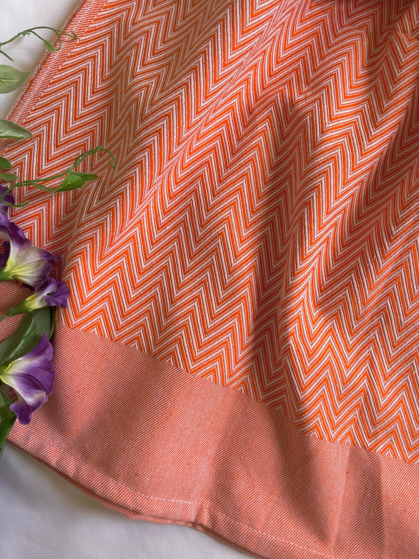 Orange Zigzag Blanket / Throw