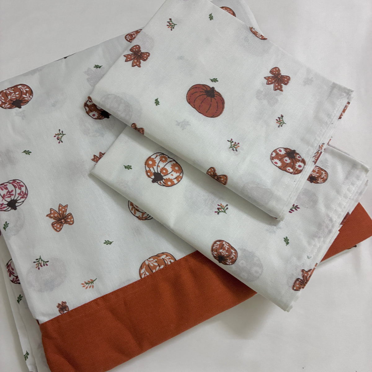Cute Pumpkin King Size Cotton Bedspread 100x110 inches