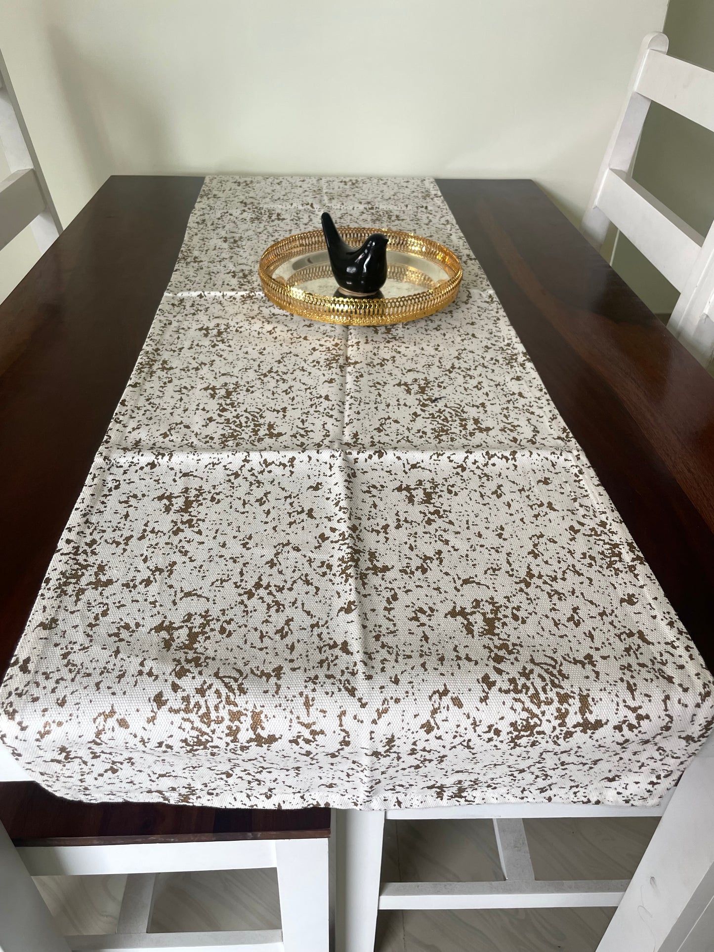 Brown Abstract Table Runner 4.5 ft Long