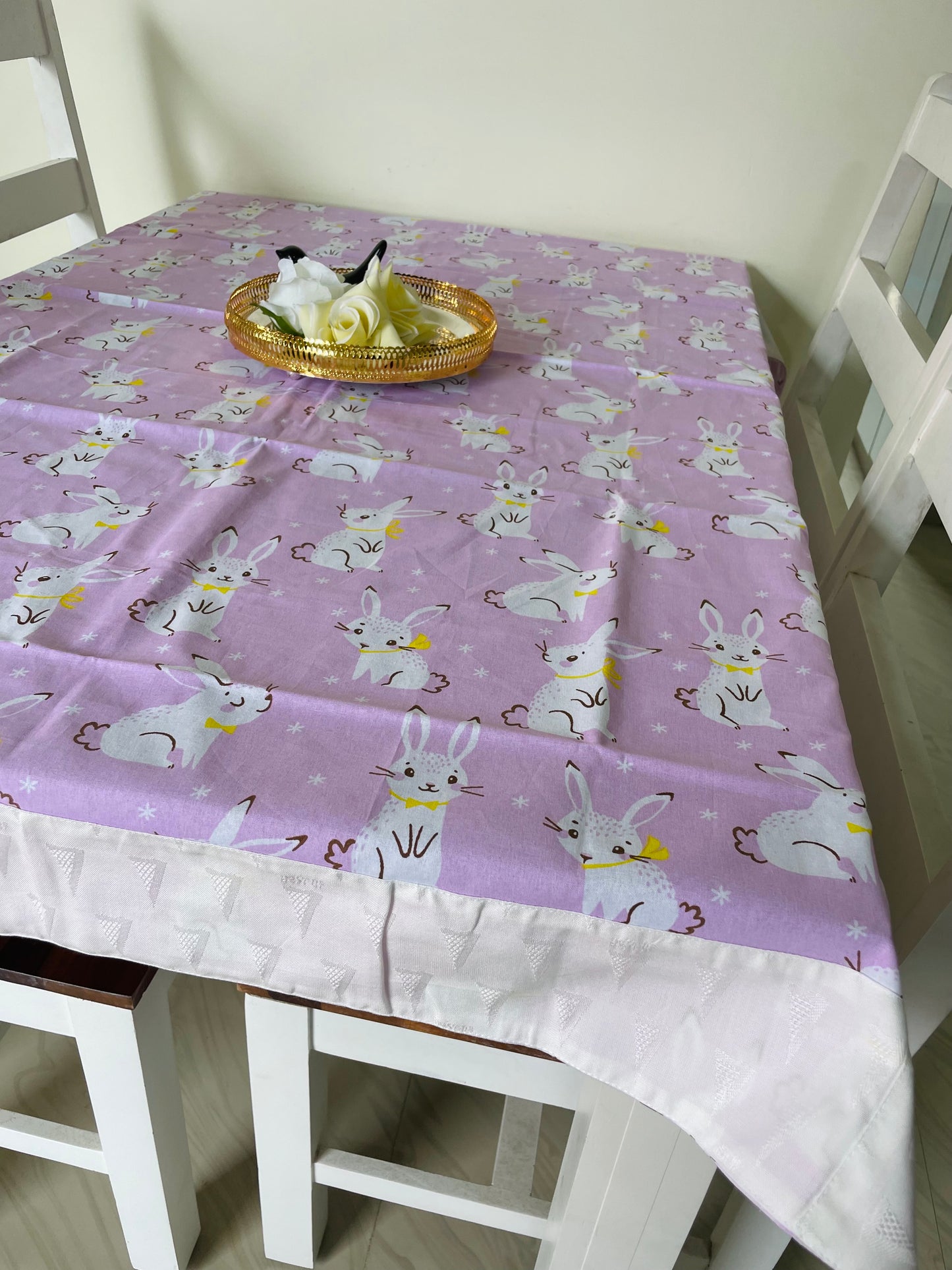 Pink Bunny Print Table Covers