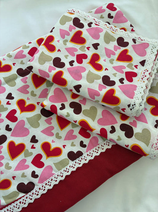 Sweet Hearts Lace Queen bedspread 90x100 inches