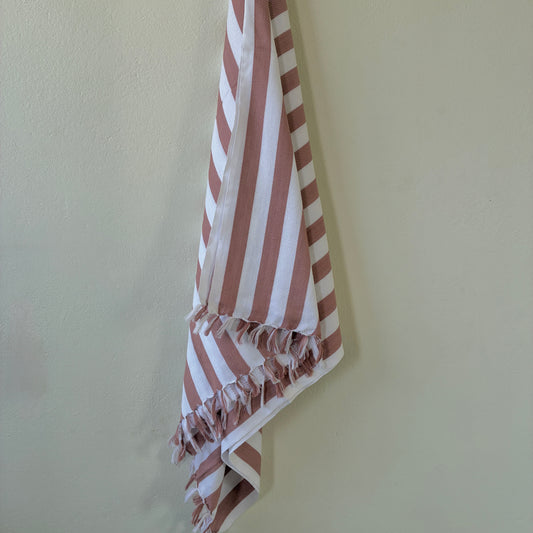 Brown Stripes Cotton Bath Towels