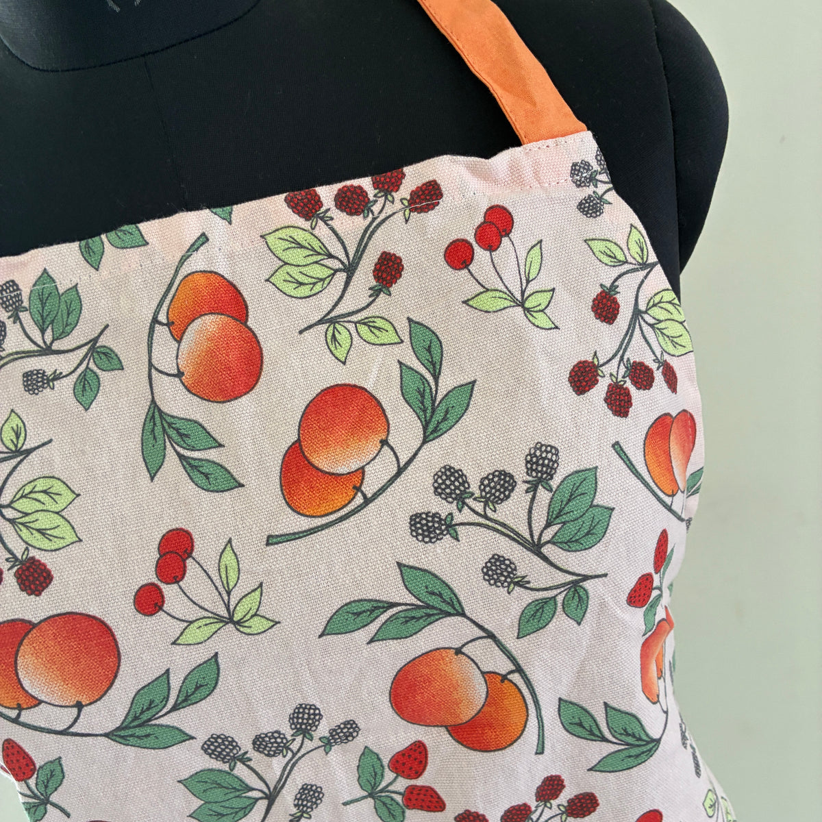 Orange Plums Cotton Apron