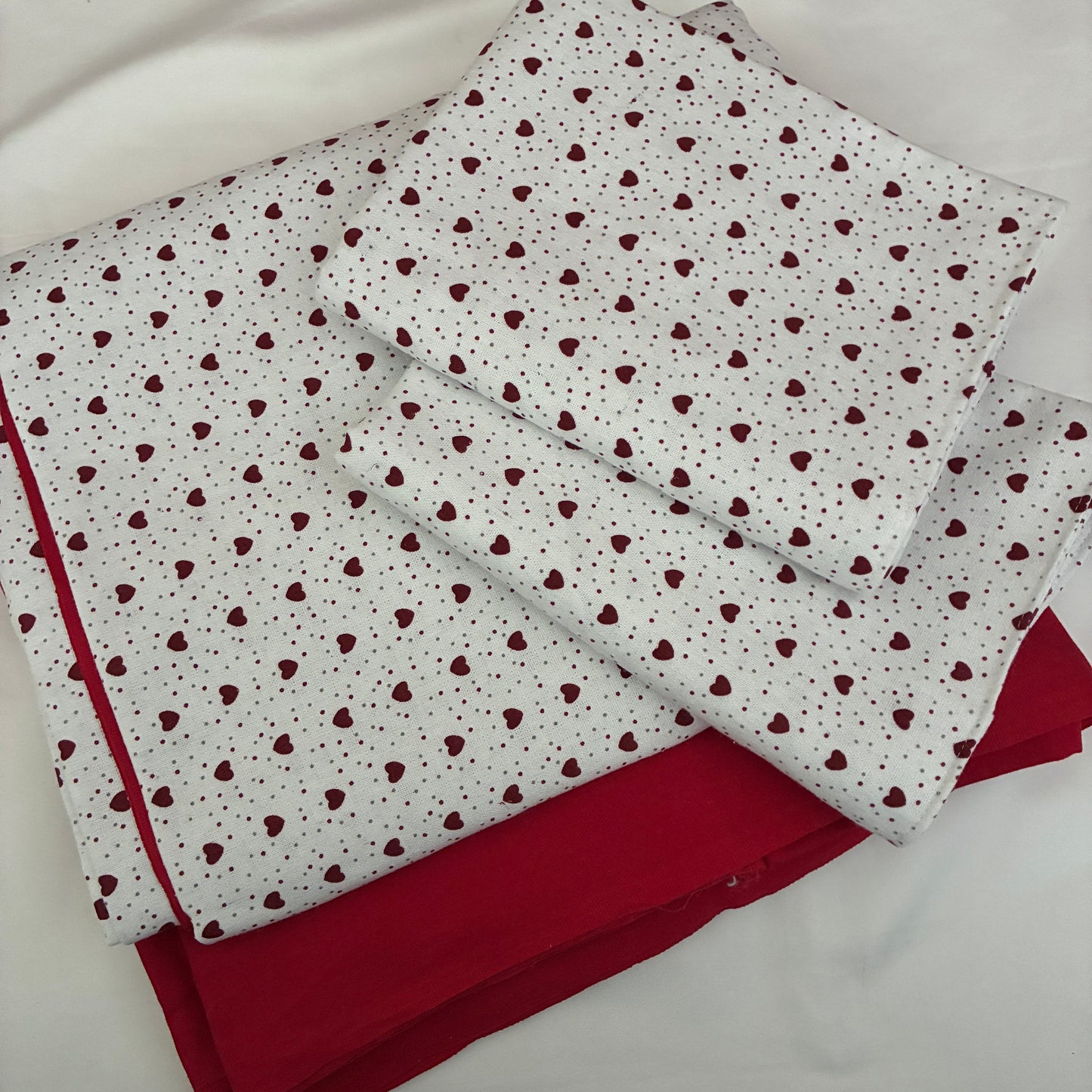 Red Heart King Size Cotton Bedspread 100x110 in