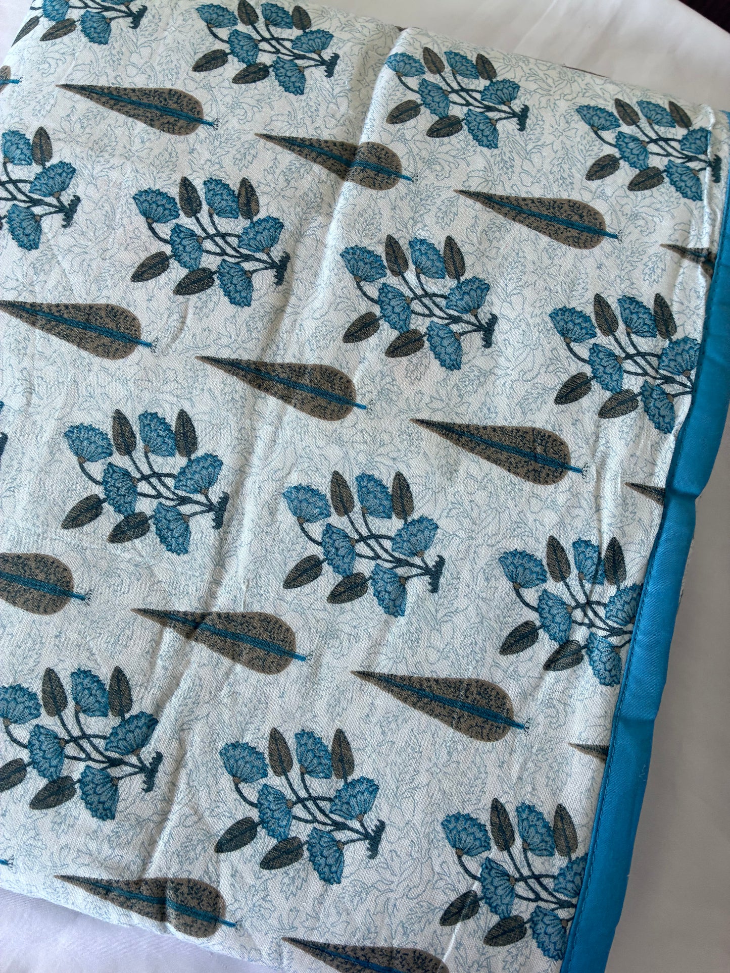 Blue Reversible Cotton Double Size Dohar