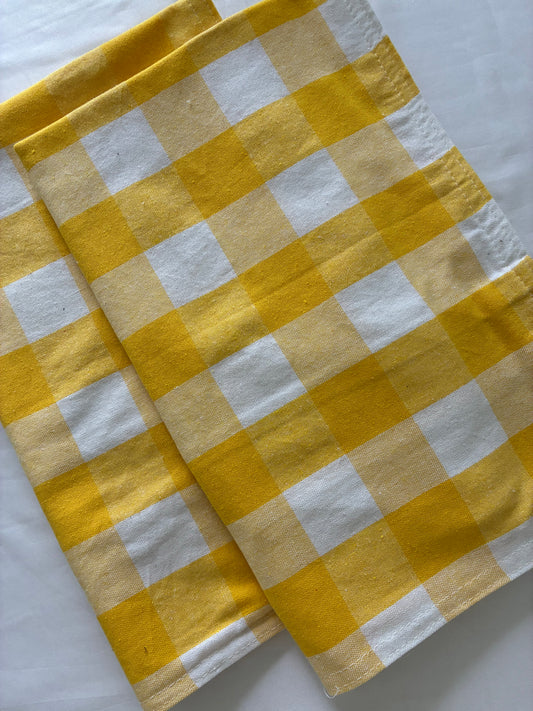 Yellow checks Cotton Pillow Covers